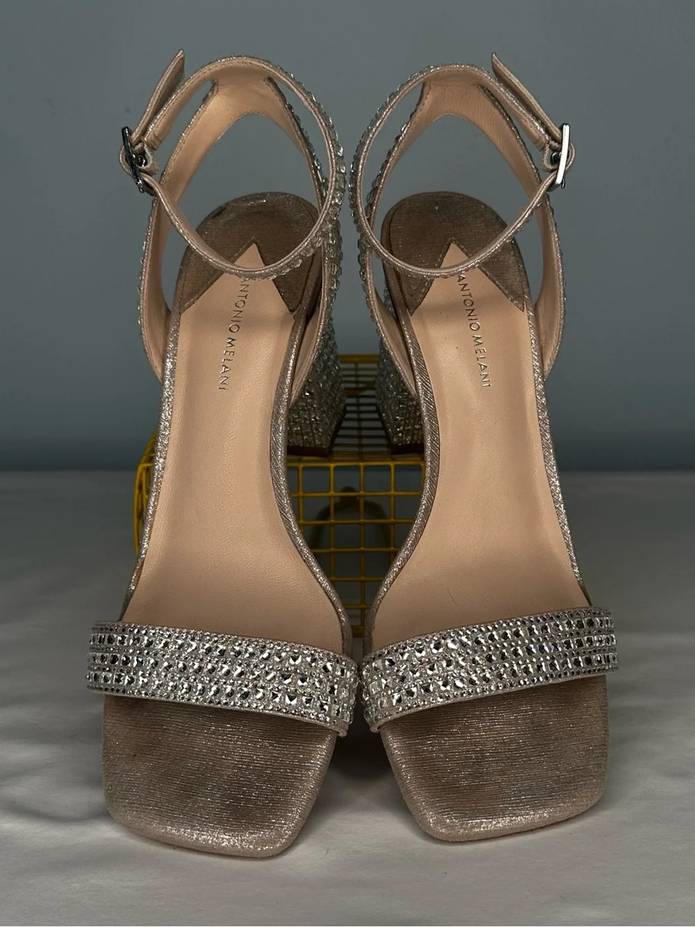 Antonio Melani Marryanna Rhinestone Embellished Ankle Strap Dress Sandals